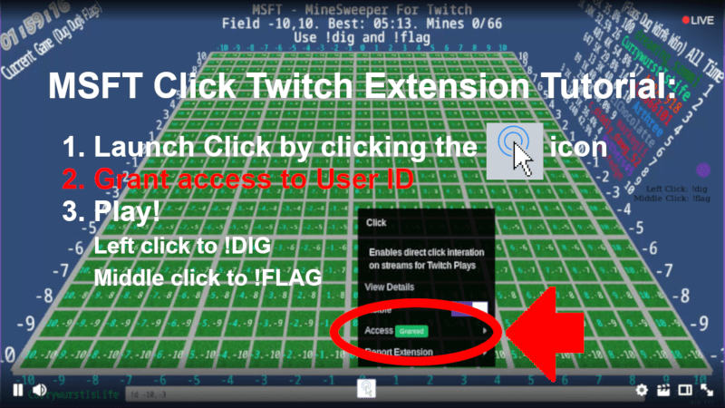 MSFT - MineSweeper For Twitch - Click Twitch Extension - Tutorial Step 2